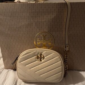 Tory Burch Cream Quilted Crossbody Bag